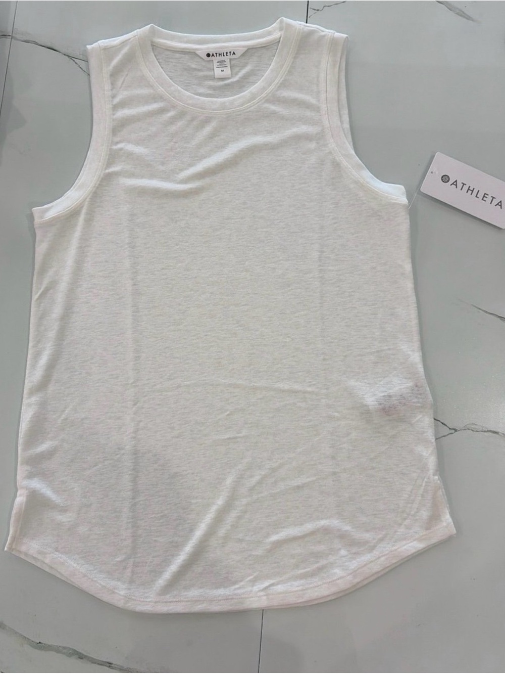 Athleta women’s White Breezy Tank Top - Sleeveless Athletic Tee